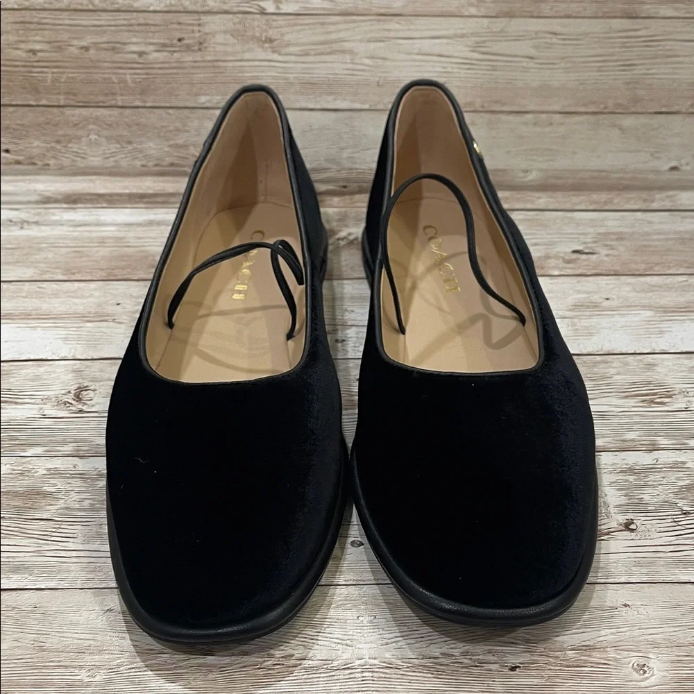 Coach Women's Emilia Mary Jane Flats
 Black Velvet Size 7.5B‎ NWT - Picture 3 of 13